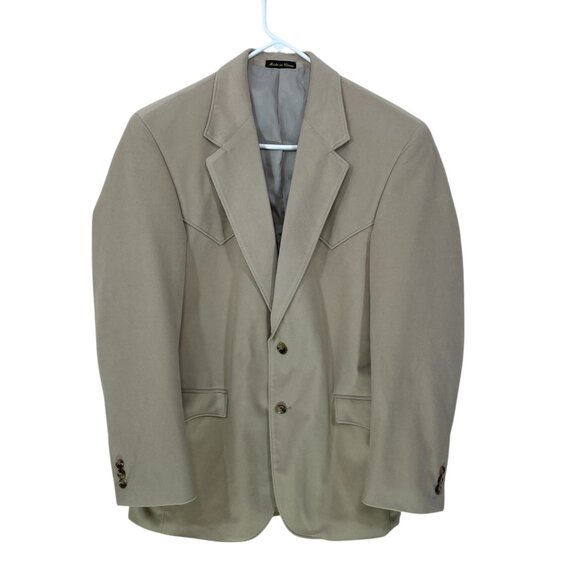 Circle‎ S Dallas Faux Suede Men’s 40R Western Blazer Jacket 2 Button Sport Coat - Picture 1 of 7